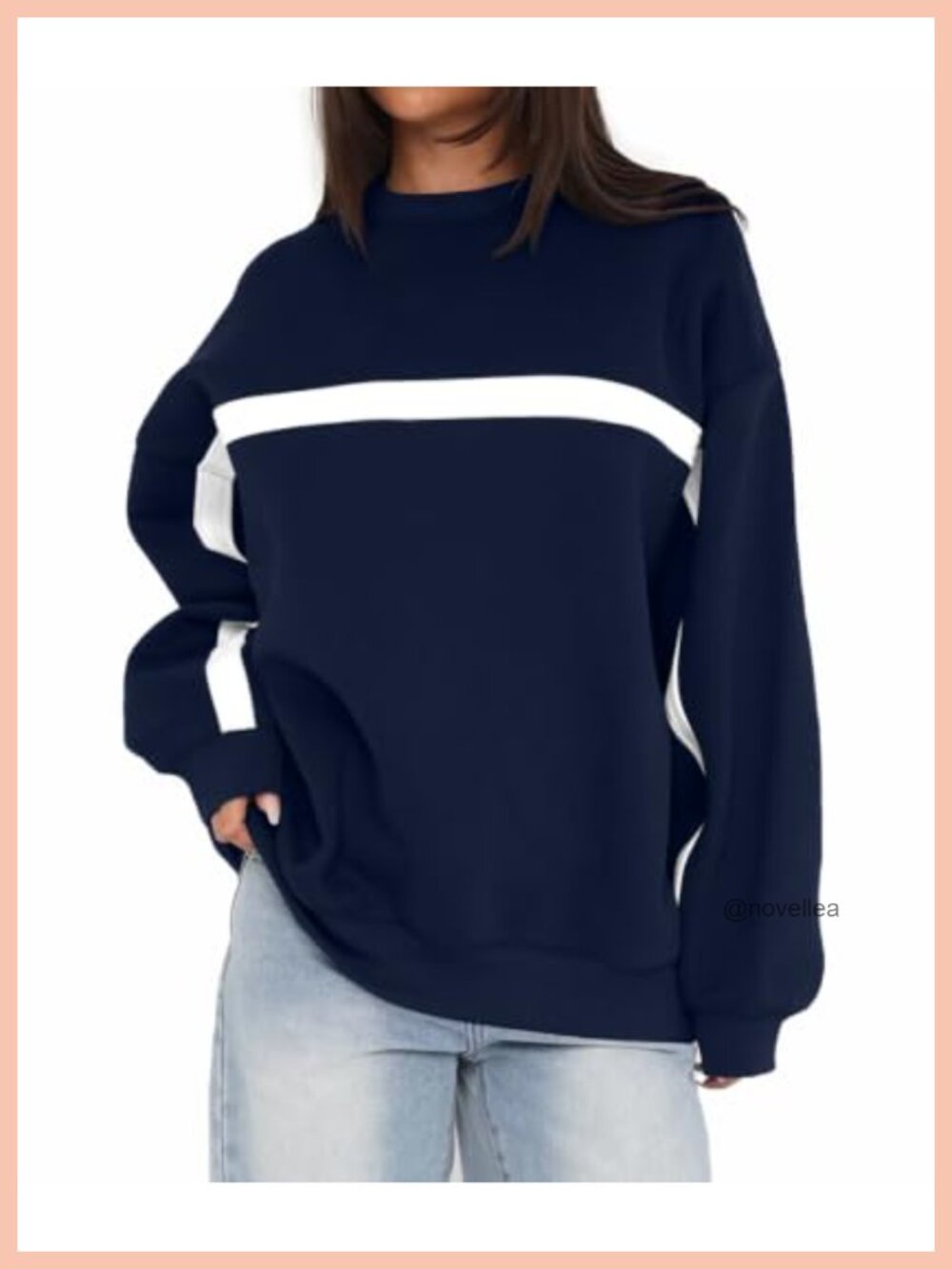 82% Cotton Oversized Crewneck Sweatshirt Drop Shoulder Pullover Top